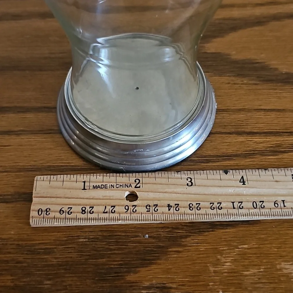 Restoration Hardware Glass Hurricane On Silver Pedestal Candle Holder